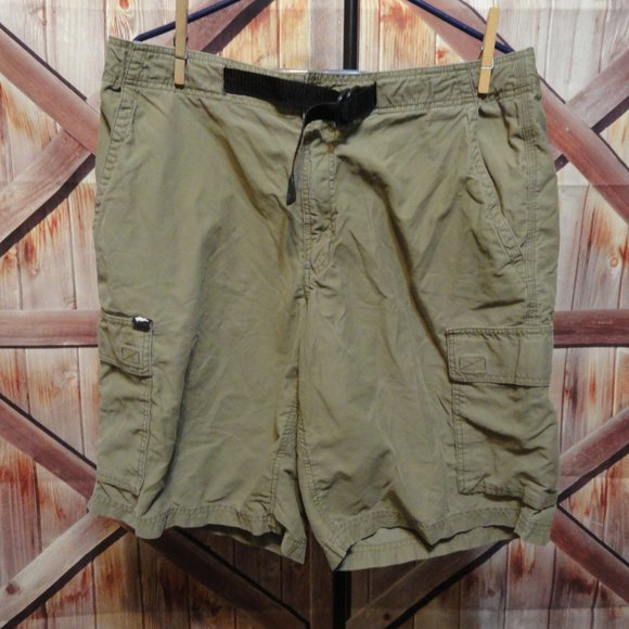 Horny Toad Mens Belted Cargo Shorts~Cotton blend~EUC~LG~Hiking~camping - Picture 1 of 5